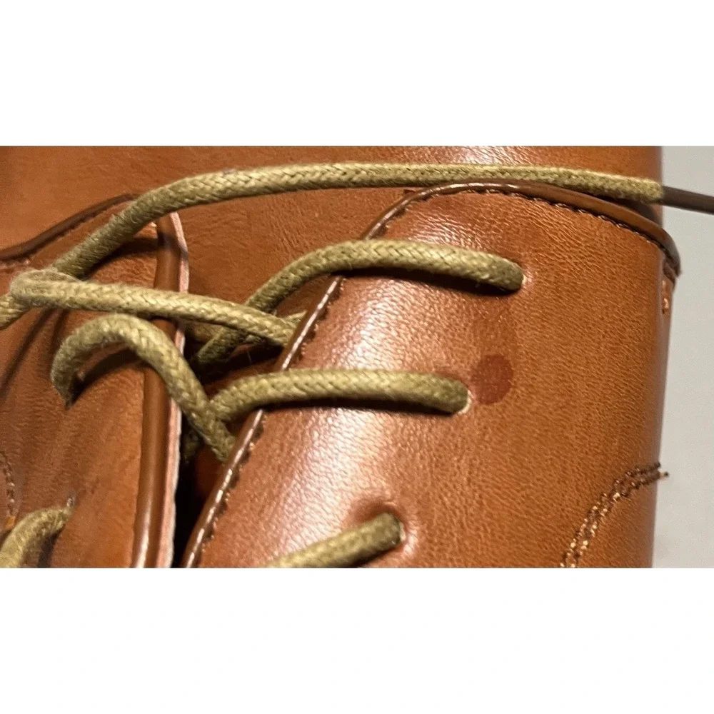 Zriang‎ Mens Dress Lace Up Oxfords Polished Brown Sz 13